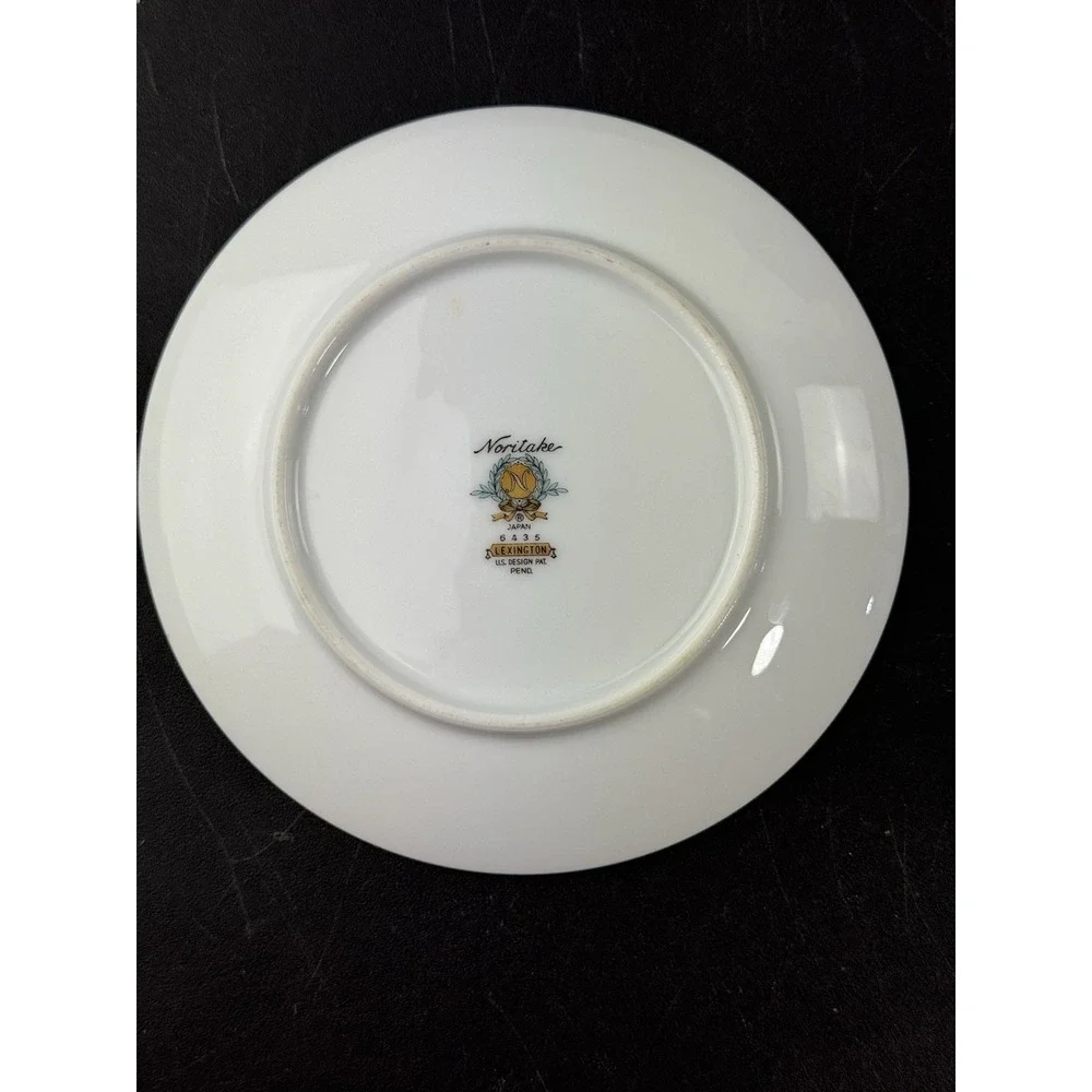 Noritake‎ Lexington Bread / Dessert Plates set of 3 floral platinum trim